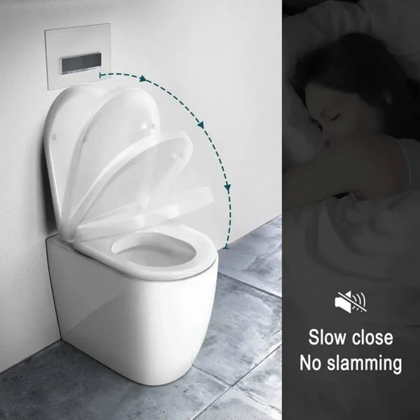 Kunststof Toiletbril Met Softclose-mechanisme D-vorm Wit 3