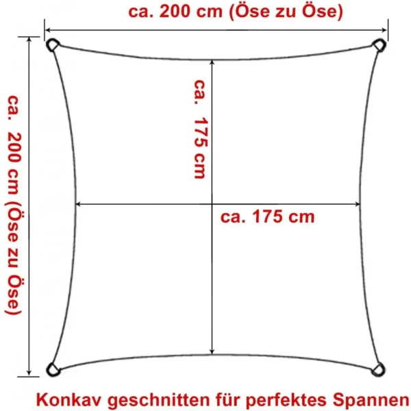 Luifelzonwering HDPE Windbescherming UV-bescherming Crème 2x2 M 2