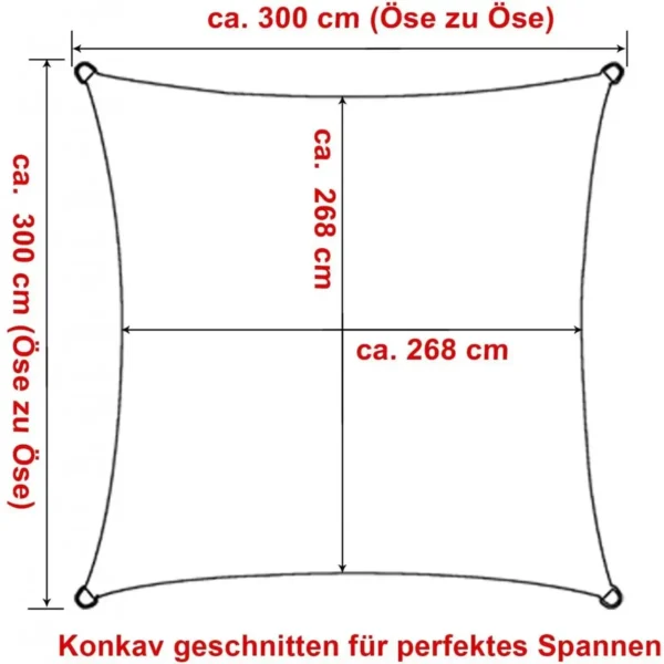 Luifelzonwering HDPE Windbescherming UV-bescherming Crème 3x3 M 2