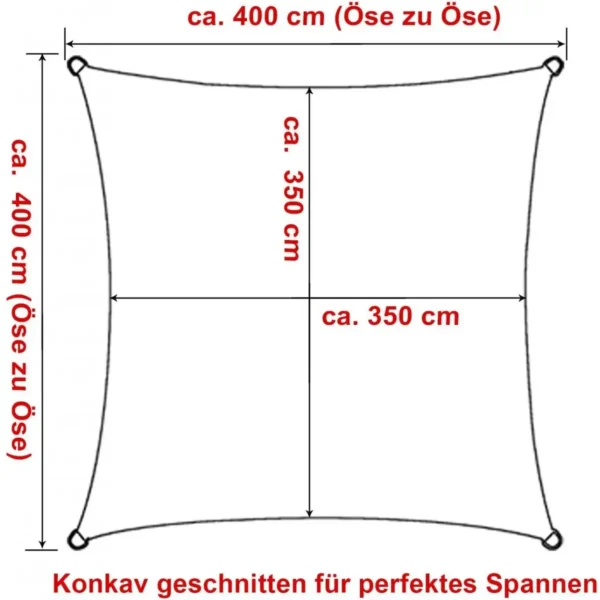 Luifelzonwering HDPE Windbescherming UV-bescherming Crème 4x4 M 2