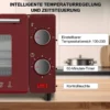 Mini-oven 10 Liter, 650 Watt Broodroosteroven, 100-230 °C, 60 Minuten Rood + Zwart 6