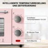 Mini-oven 10 Liter, 650 Watt Broodroosteroven, 100-230 °C, 60 Minuten Roze 4