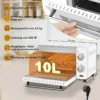 Mini-oven 10 Liter, 650 Watt Broodroosteroven Pizzaoven Bakplaat Met Timer Wit 4