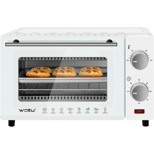 Mini-oven 10 Liter, 650 Watt Broodroosteroven Pizzaoven Bakplaat Met Timer Wit 8