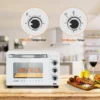 Mini-oven 21 L, 1280 W, 100-230 °C, Timer 60 Minuten, Boven-/onderwarmte, Dubbel Glas Wit 3