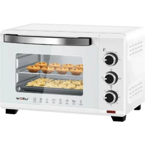 Mini-oven 21 L, 1280 W, 100-230 °C, Timer 60 Minuten, Boven-/onderwarmte, Dubbel Glas Wit 1