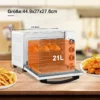 Mini-oven 21 L, 1280 W, 100-230 °C, Timer 60 Minuten, Boven-/onderwarmte, Dubbel Glas Wit 5