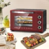 Mini-oven 28 L, Pizzaoven 1600 W, 100-230 °C, Timer 0-60 Min, 3 Verwarmingsmodi Rood-zwart 2