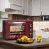 Mini-oven 28 L, Pizzaoven 1600 W, 100-230 °C, Timer 0-60 Min, 3 Verwarmingsmodi Rood-zwart 8