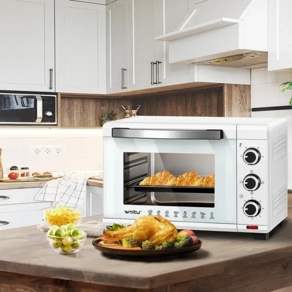 Mini-oven 28 L, Pizzaoven 1600 W, 100-230 °C, Timer 0-60 Min, 3 Verwarmingsmodi Wit 7