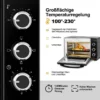 Mini-oven 28 L, Pizzaoven 1600 W, 100-230 °C, Timer 0-60 Min, 3 Verwarmingsmodi Zwart 4