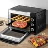 Mini-oven 28 L, Pizzaoven 1600 W, 100-230 °C, Timer 0-60 Min, 3 Verwarmingsmodi Zwart 6