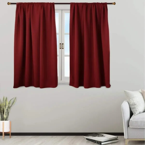 Ondoorzichtig Gordijn 250g/m² Met Ruchesband (1 Stuk) Bordeaux 135x175 Cm 2