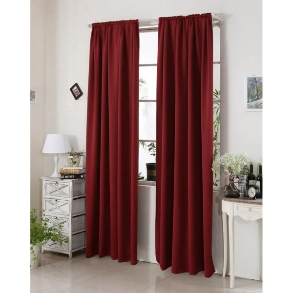 Ondoorzichtig Gordijn 250g/m² Met Ruchesband (1 Stuk) Bordeaux 135x225 Cm 2