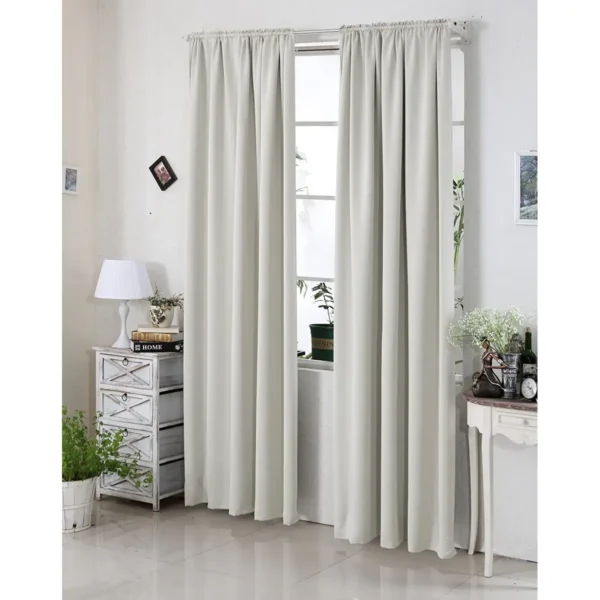 Ondoorzichtig Gordijn 250g/m² Met Ruchesband (1 Stuk) Crème 135x225 Cm 2