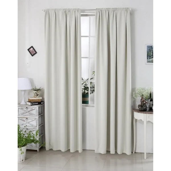 Ondoorzichtig Gordijn 250g/m² Met Ruchesband (1 Stuk) Crème 135x225 Cm 3