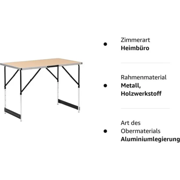 Opklapbare Tuintafel In Hoogte Verstelbaar Licht Eiken 9