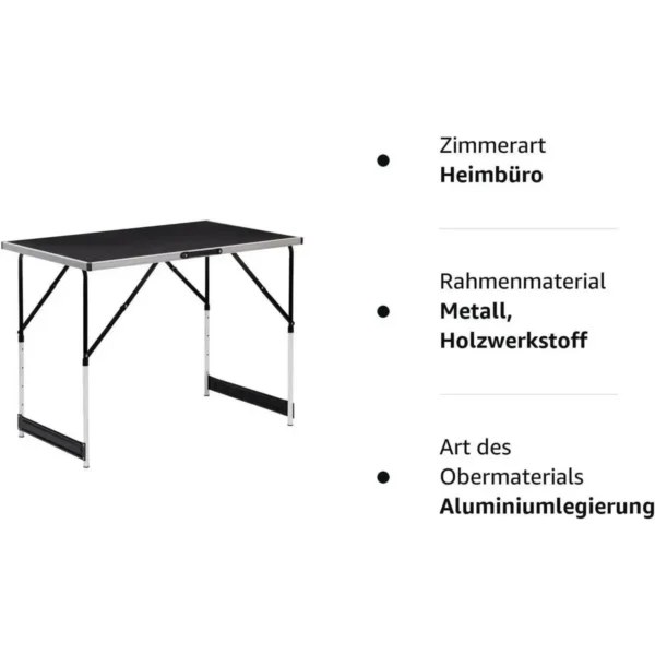 Opklapbare Tuintafel In Hoogte Verstelbaar Zwart 9