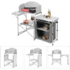 Opvouwbare Campingkast Inclusief Draagtas Met Aluminium Frame, Draagbare Reiskeuken, Witgrijs 4