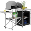 Opvouwbare Campingkast Inclusief Draagtas Met Aluminium Frame, Draagbare Reiskeuken, Zwart En Wit 1