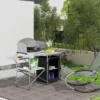 Opvouwbare Campingkast Inclusief Draagtas Met Aluminium Frame, Draagbare Reiskeuken, Zwart En Wit 8