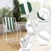 Opvouwbare Tuinstoel Set Van 4, Kunststof Stoel, Voor Tuin & Camping Wit + Groen 7