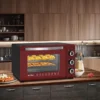 Oven Met Circulatielucht, Pizzaoven 32 L, 0-60 Min. Timer, 5 Verwarmingsmodi, Dubbele Glazen Deur Rood-zwart 2