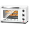 Oven Met Luchtcirculatie, Pizzaoven 32 L, Timer 0-60 Min, 5 Verwarmingsmodi, Dubbele Glazen Deur Wit 1