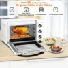 Oven Met Luchtcirculatie, Pizzaoven 32 L, Timer 0-60 Min, 5 Verwarmingsmodi, Dubbele Glazen Deur Wit 4