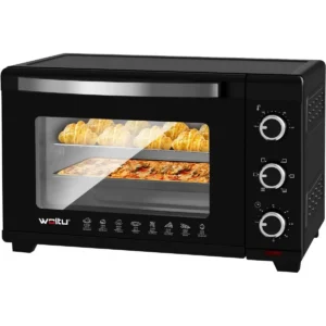Oven Met Luchtcirculatie, Pizzaoven 32 L, Timer 0-60 Min., 5 Verwarmingsmodi, Zwarte Dubbele Glazen Deur 1