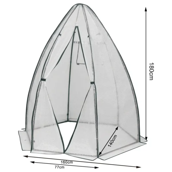 Overwintertent, Kas, Foliekas, Koudframe, Tomatenkas Wit 160x180cm 3