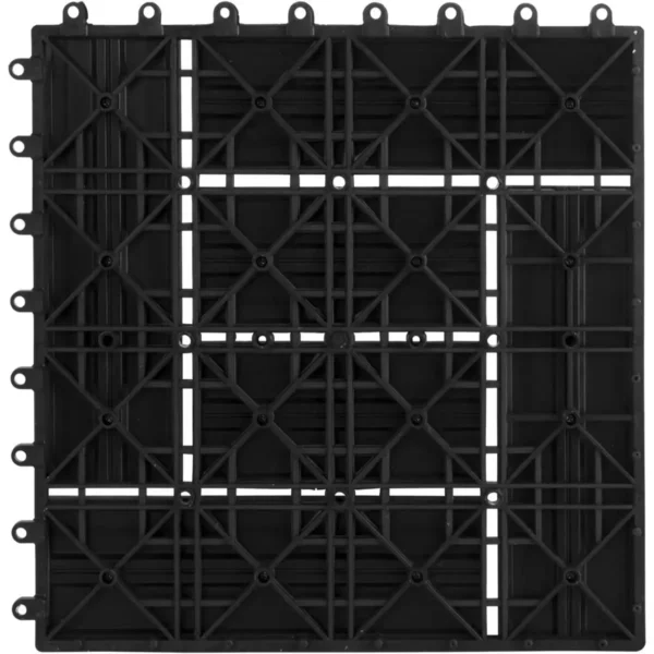 Pak Van 11 WPC Terrastegels Houtlook Vloertegels Kliktegels Vloerbedekking Antraciet 8