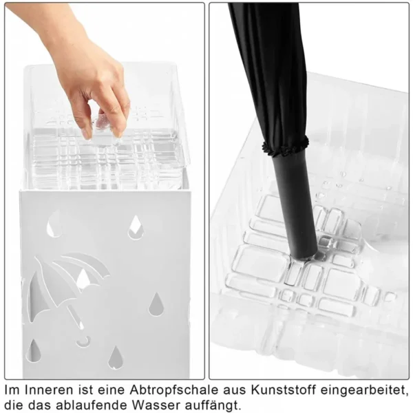 Paraplubak Paraplubak Met Wateropvangbak Rechthoekig Wit 6