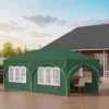 Paviljoen 3x6 M, Met 6 Zijwanden, Partytent, Waterafstotend, UV-bescherming 50+, In Hoogte Verstelbaar Groen 2