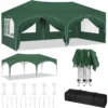 Paviljoen 3x6 M, Met 6 Zijwanden, Partytent, Waterafstotend, UV-bescherming 50+, In Hoogte Verstelbaar Groen 1