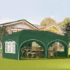 Paviljoen 3x6 M, Met 6 Zijwanden, Partytent, Waterafstotend, UV-bescherming 50+, In Hoogte Verstelbaar Groen 4