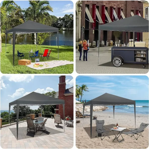 Prieel Pop-up Waterdicht Zonwerend Terras Festivalpagodetent 3 X 3 M Antraciet 5