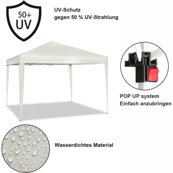 Prieel Pop-Up Waterdicht Zonwering Patio Festival Pagodetent 3 X 3 M Beige 5