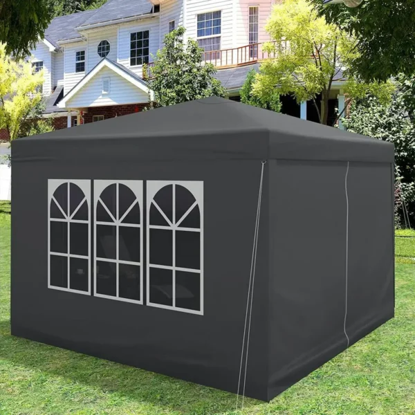 Prieel Pop-up Waterdichte Zonwering Camping Pagodetent 3 X 3 M Antraciet 5