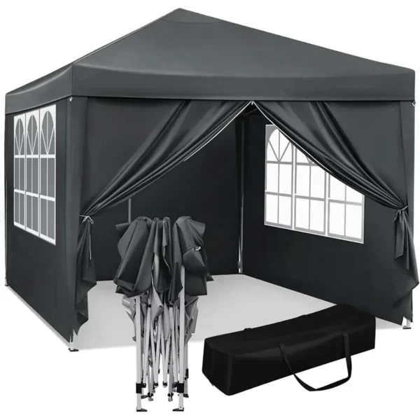 Prieel Pop-up Waterdichte Zonwering Camping Pagodetent 3 X 3 M Antraciet 1