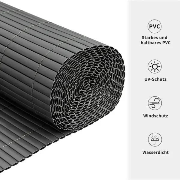 PVC Privacymat, Privacyhek Met Kabelbinders, UV-bestendig, Weerbestendig, Windbescherming, 600 X 120 Cm 6