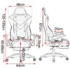 Racestoel Gemaakt Van Kunstleer Model BS20 Wit 3