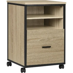 Rolcontainer Met Lade, Verrijdbare Archiefkast Met 2 Open Vakken, 40x60x40 Cm 1