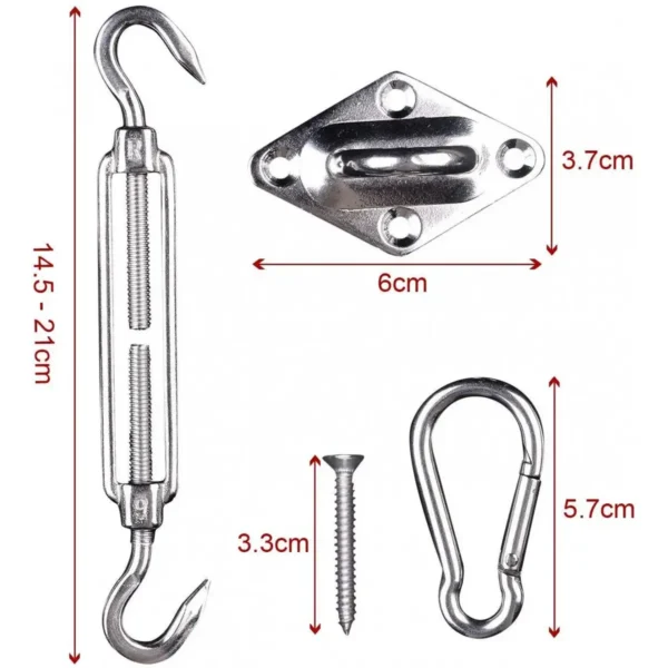 RVS Luifelbevestigingsset Accessoires Montagedriehoek Roestvrij 2