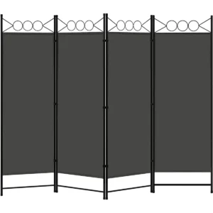 Scherm, Roomdivider, Opklapbaar Vrijstaand Privacyscherm, Donkergrijs 223x172cm 1