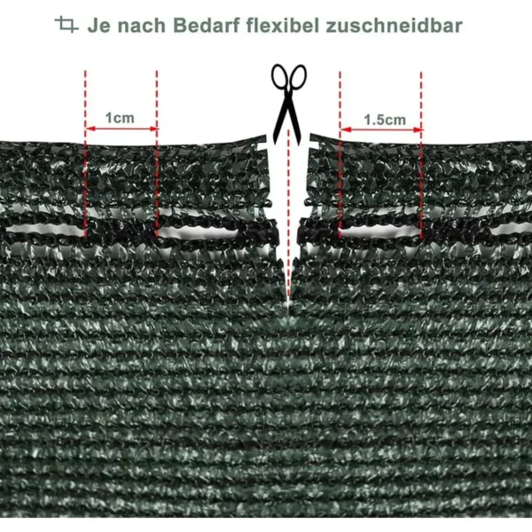 Scherm Tennisscherm 150 G/m² Schaduwnet Inclusief Bevestigingsmiddelen, Groen 1 X 10 M 3