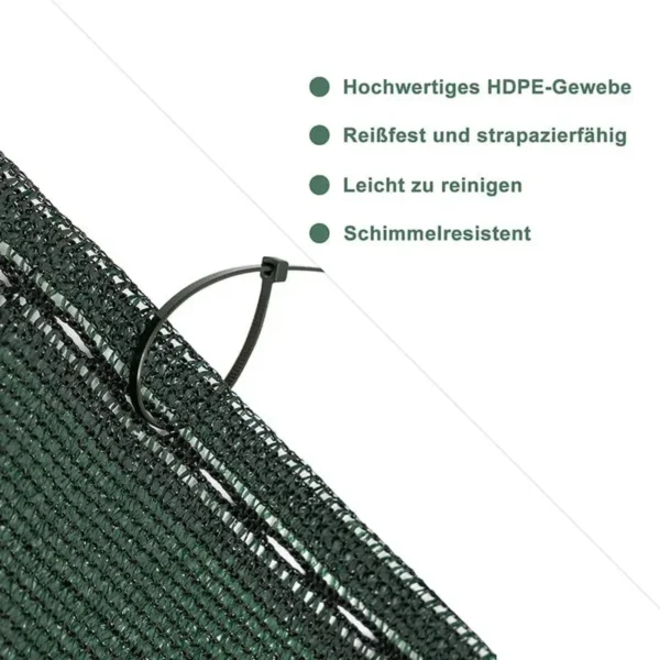 Scherm Tennisscherm 150 G/m² Schaduwnet Inclusief Bevestigingsmiddelen, Groen 1 X 10 M 4