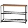 Schoenenbank Schoenenrek Badkamerplank Met Zitting Zwart + Eiken 63x30x43cm 1