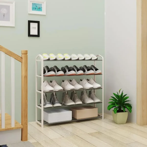 Schoenenrek Met 5 Planken Voor 20 Paar Schoenen, XXL Standplanken, 79x19,5x79cm Crème 2