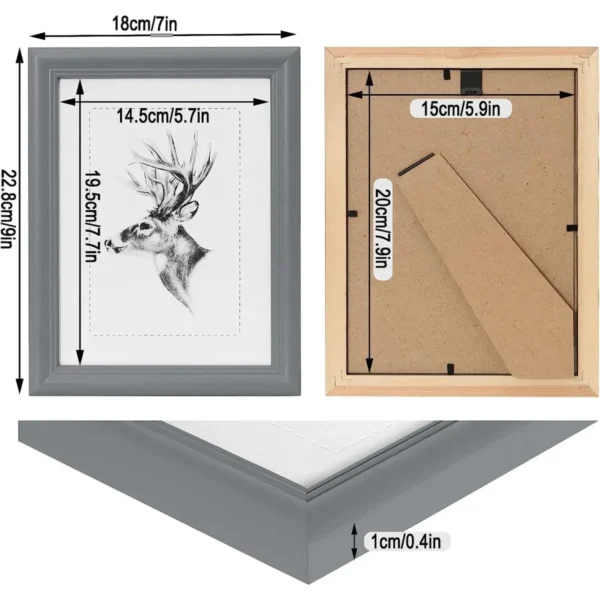 Set Van 10 Fotolijsten, Houten Lijst In Artos-stijl Fotogalerij Glasruit Grijs 15x20 Cm 3